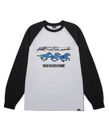 PD ブルーホース ラグラン長袖Tシャツ 4色