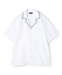 jupe by jackie（ジュップバイジャッキー）の「JUPE BY JACKIE エンブロイダリー オープンカラーシャツ（シャツ/ブラウス）」