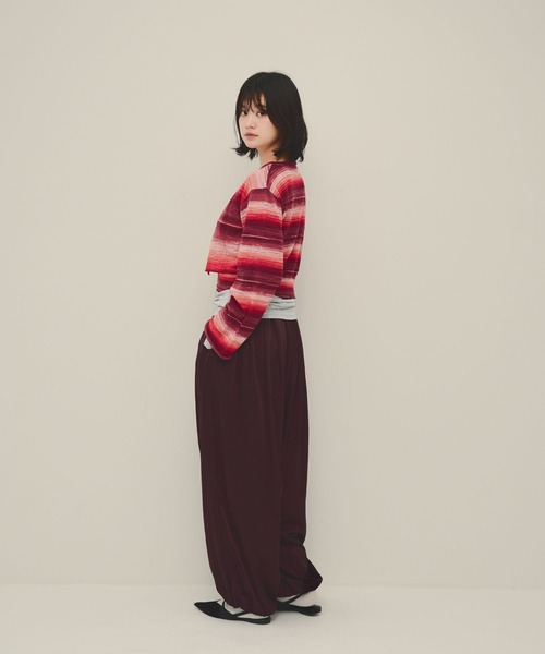 eL（エル）の「【eL】12G Border Layered Cardigan/1070201（カーディガン/ボレロ・レディース・ブルー系その他/レッド系その他・FREE）」の4枚目の写真