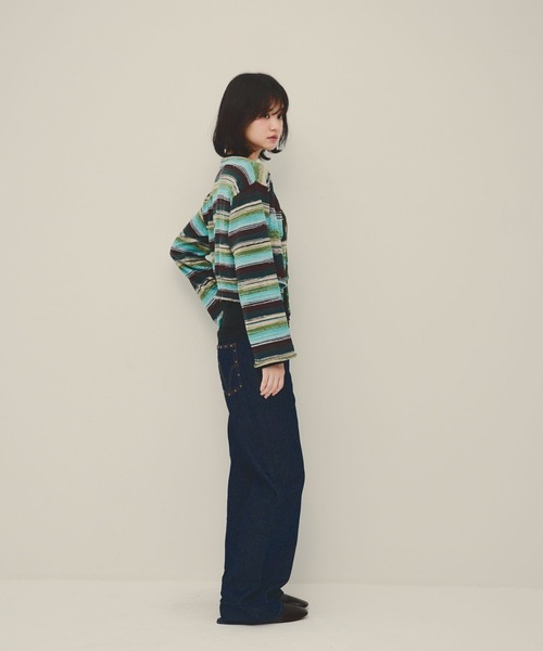 eL（エル）の「【eL】12G Border Layered Cardigan/1070201（カーディガン/ボレロ・レディース・ブルー系その他/レッド系その他・FREE）」の8枚目の写真