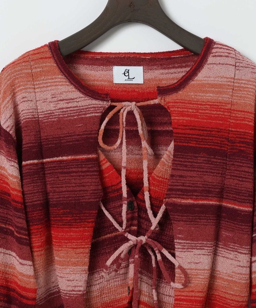 eL（エル）の「【eL】12G Border Layered Cardigan/1070201（カーディガン/ボレロ・レディース・ブルー系その他/レッド系その他・FREE）」の13枚目の写真