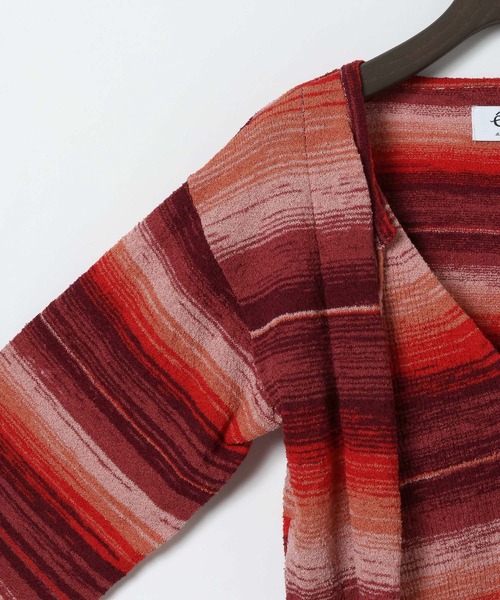 eL（エル）の「【eL】12G Border Layered Cardigan/1070201（カーディガン/ボレロ・レディース・ブルー系その他/レッド系その他・FREE）」の15枚目の写真