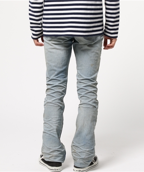 JACKROSE(ジャックローズ)の「ハイパーストレッチパンクロックシューカットデニム(デニムパンツ・メンズ・サックスブルー/インディゴブルー・XL/S/L/M)」の9枚目の写真