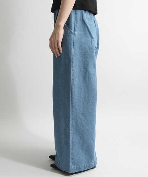 WEGO（ウィゴー）の「DISPARK/デニムタックワイドパンツ（デニムパンツ・レディース・インディゴブルー/ダークインディゴブルー・FREE）」の4枚目の写真