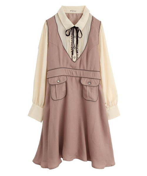 axes femme アクシーズファム ブラウス ワンピース axes femme（アクシーズファム）の「ネモフィラプリントブラウス