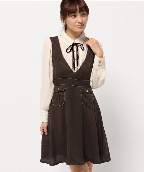 axes femme アクシーズファム ブラウス ワンピース axes femme（アクシーズファム）の「ネモフィラプリントブラウス