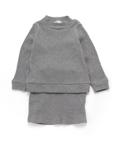GLOBAL WORK(グローバルワーク)の「キッズ【一部店舗限定】ワイドリブセットアップ/731862(スカート・キッズ・ネイビー/グレー・SMALL/MEDIUM/LARGE/X-LARGE)」の2枚目の写真