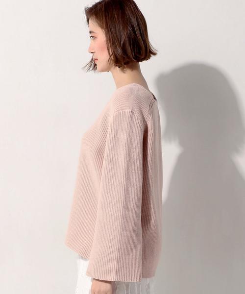 UNITED ARROWS(ユナイテッドアローズ)の「○UWBT アゼ フレア Vネック ニット◆(ニット/セーター・レディース・ライトグレー/ライトピンク/クリーム・フリー)」の6枚目の写真