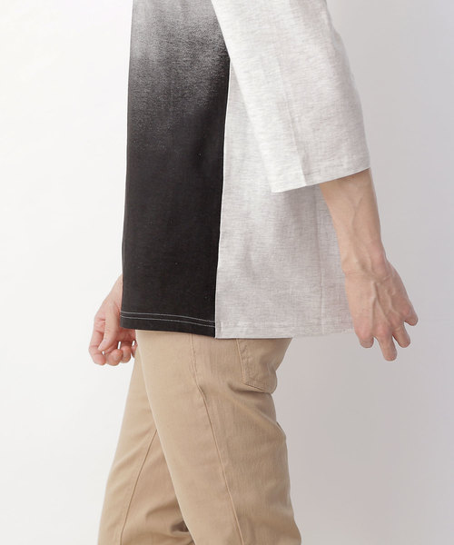 MONO-MART（モノマート）の「Uネックグラデーションカットソー(3/4スリーブ)（Tシャツ/カットソー・メンズ・ブルー/ブラック/ブルーグリーン/ネイビー/ワイン/グリーン・M/L）」の16枚目の写真