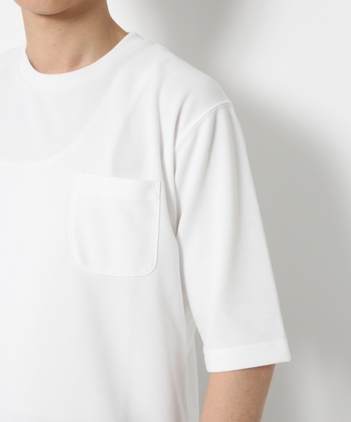 GLOBAL WORK（グローバルワーク）の「【吸水速乾】リップル5分袖TEE/743584（Tシャツ/カットソー・メンズ・ネイビー/ダークブラウン/ブラック/ホワイト・MEDIUM/SMALL/LARGE/X-LARGE）」の21枚目の写真