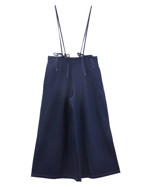 Luz Llena（ラズレナ）の「[綿100%]リボンストラップ・デニムサロペット（デニムパンツ・レディース・サックスブルー/ブルー/ネイビー・MEDIUM）」の2枚目の写真