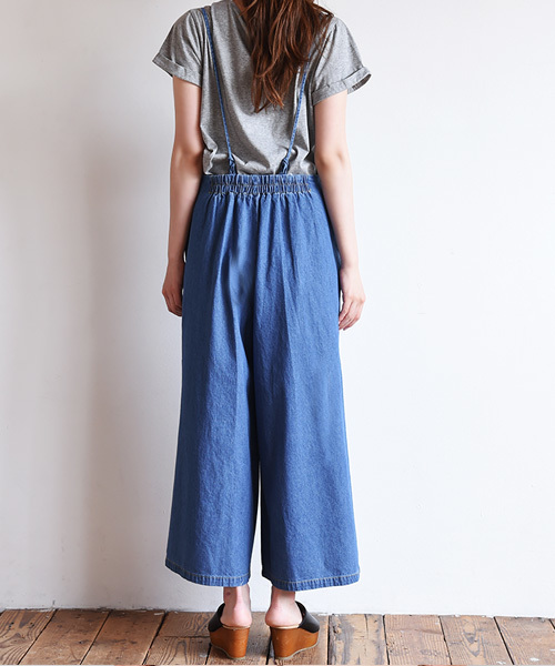 Luz Llena（ラズレナ）の「[綿100%]リボンストラップ・デニムサロペット（デニムパンツ・レディース・サックスブルー/ブルー/ネイビー・MEDIUM）」の10枚目の写真