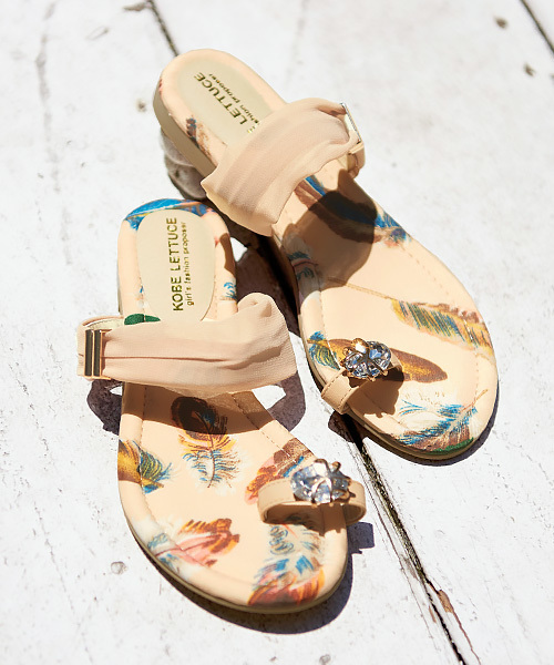 KOBE LETTUCE（コウベレタス）の「親指ビジュー×シフォンベルトフラットサンダル（サンダル・レディース・ホワイト/ブラック/ピンク/その他1/その他2/その他3/シルバー/ブルー/ミント/イエロー/ブラック系その他/その他/グリーン系その他/シルバー系その他・L/S/M/LL）」の13枚目の写真