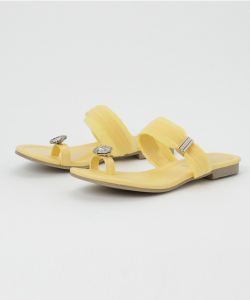 KOBE LETTUCE（コウベレタス）の「親指ビジュー×シフォンベルトフラットサンダル（サンダル・レディース・ホワイト/ブラック/ピンク/その他1/その他2/その他3/シルバー/ブルー/ミント/イエロー/ブラック系その他/その他/グリーン系その他/シルバー系その他・L/S/M/LL）」の8枚目の写真