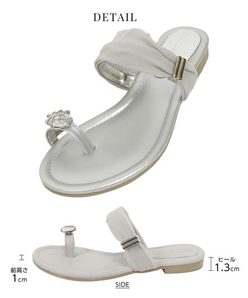 KOBE LETTUCE（コウベレタス）の「親指ビジュー×シフォンベルトフラットサンダル（サンダル・レディース・ホワイト/ブラック/ピンク/その他1/その他2/その他3/シルバー/ブルー/ミント/イエロー/ブラック系その他/その他/グリーン系その他/シルバー系その他・L/S/M/LL）」の16枚目の写真