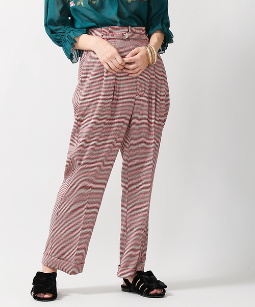 WEGO（ウィゴー）の「WEGO/レトロチェックペグトップパンツ（その他パンツ・レディース・インディゴブルー/グレー系その他2/レッド系その他2/ブラウン系その他2/ダークインディゴブルー/ブラウン系その他3・LARGE/MEDIUM/SMALL）」の6枚目の写真