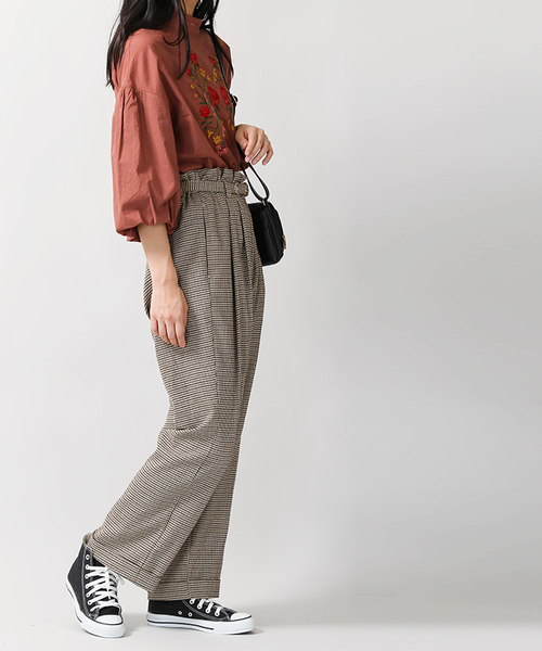 WEGO（ウィゴー）の「WEGO/レトロチェックペグトップパンツ（その他パンツ・レディース・インディゴブルー/グレー系その他2/レッド系その他2/ブラウン系その他2/ダークインディゴブルー/ブラウン系その他3・LARGE/MEDIUM/SMALL）」の19枚目の写真