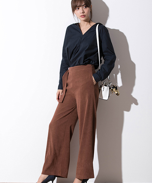 fifth(フィフス)の「サイドベルトワイドパンツ(その他パンツ・レディース・ブラック/ブラウン/カーキ・SMALL/MEDIUM)」の1枚目の写真