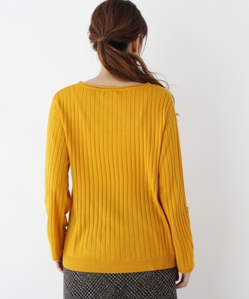 grove（グローブ）の「◆【WEB限定あり】袖ターンバック ニットプルオーバー（ニット/セーター・レディース・オフホワイト/ブラック/グリーン/イエロー/レッド/ピンク/ブルー・02/03）」の10枚目の写真