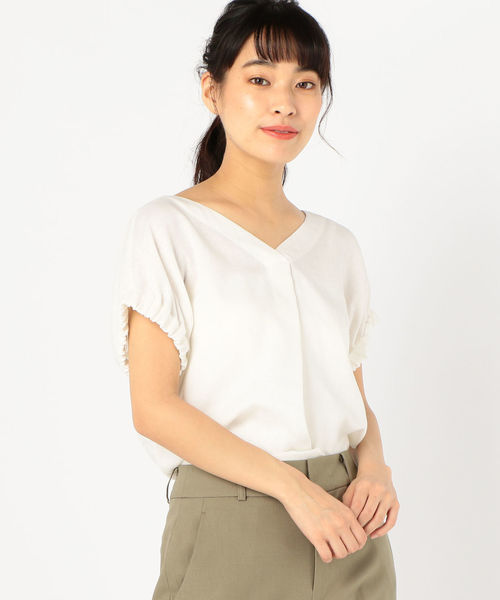 SHIPS（シップス）の「ゴムスリーブブラウス（シャツ/ブラウス・レディース・ライトホワイト/イエロー/ネイビー・ONE SIZE）」の14枚目の写真