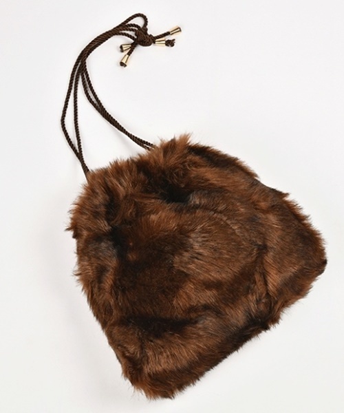 Casselini(キャセリーニ)の「FOX風フェイクファー巾着(ショルダーバッグ・レディース・ベージュ/ブラウン/その他/レオパード・FREE)」の2枚目の写真