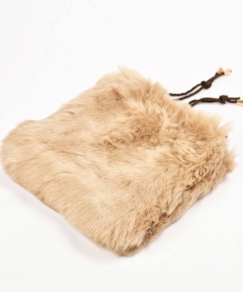 Casselini(キャセリーニ)の「FOX風フェイクファー巾着(ショルダーバッグ・レディース・ベージュ/ブラウン/その他/レオパード・FREE)」の8枚目の写真