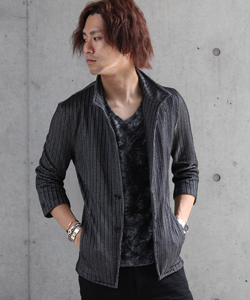 TORNADO MART(トルネードマート)の「TORNADO MART∴ブライトバーズアイジャケット(テーラードジャケット)」|ブラック