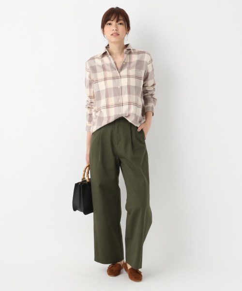 GLOBAL WORK(グローバルワーク)の「フランネルワイヤーシャツ(シャツ/ブラウス・レディース・ホワイト/ネイビー/グリーン/グレー/レッド・SMALL/MEDIUM/LARGE)」の15枚目の写真