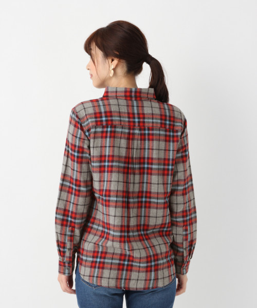 GLOBAL WORK(グローバルワーク)の「フランネルワイヤーシャツ(シャツ/ブラウス・レディース・ホワイト/ネイビー/グリーン/グレー/レッド・SMALL/MEDIUM/LARGE)」の10枚目の写真