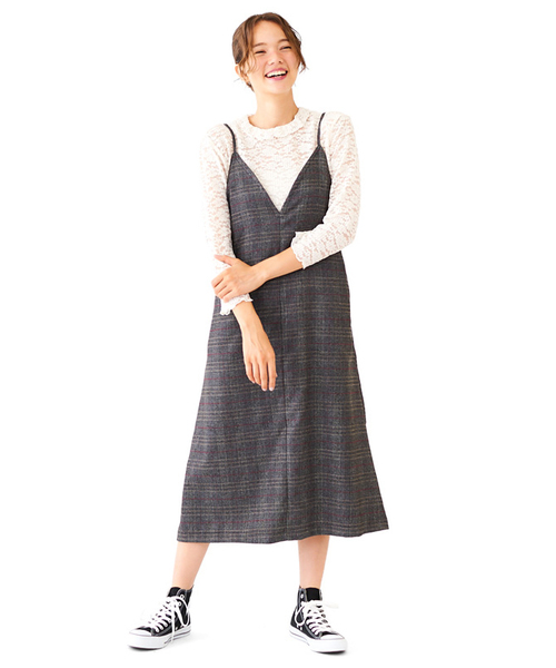 flower（フラワー）の「ビターエプロンワンピース（ワンピース・レディース・ブラック/ピンク/イエロー・FREE）」の2枚目の写真