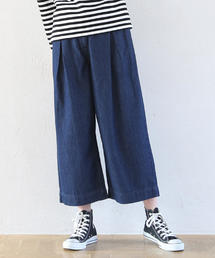 coen | USAコットンライトデニムセミワイドパンツ(デニムパンツ)