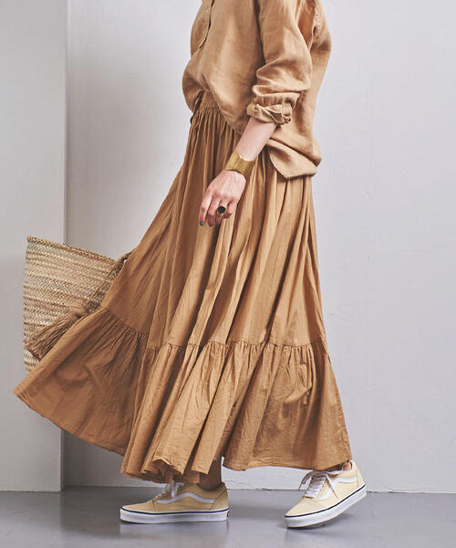 UNITED ARROWS（ユナイテッドアローズ）の「UWCS コットン ティアード マキシスカート †◆（スカート・レディース・その他2/ベージュ/ケリー/ブラック/ピンク/ホワイト/その他9/その他3・38/36）」の13枚目の写真