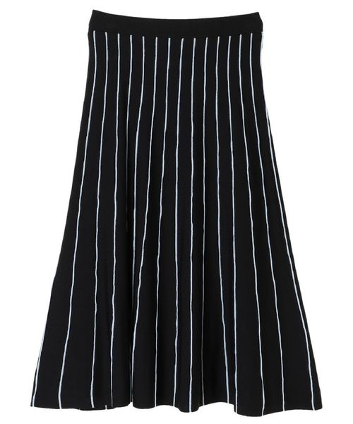 YECCA VECCA（イェッカヴェッカ）の「ストライプフレアニットスカ－ト（スカート・レディース・ネイビー/オフホワイト・FREE）」の7枚目の写真