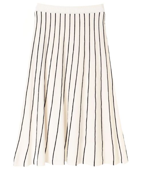 YECCA VECCA（イェッカヴェッカ）の「ストライプフレアニットスカ－ト（スカート・レディース・ネイビー/オフホワイト・FREE）」の12枚目の写真