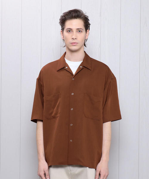 H　BEAUTY&YOUTH UNITED ARROWS（エイチビューティーアンドユースユナイテッドアローズ）の「＜H＞RING SNAP BOX SHORT SLEEVE SHIRT/シャツ ◆（シャツ/ブラウス・メンズ・ブラック/ネイビー/ブラウン・LARGE/SMALL/MEDIUM）」の4枚目の写真