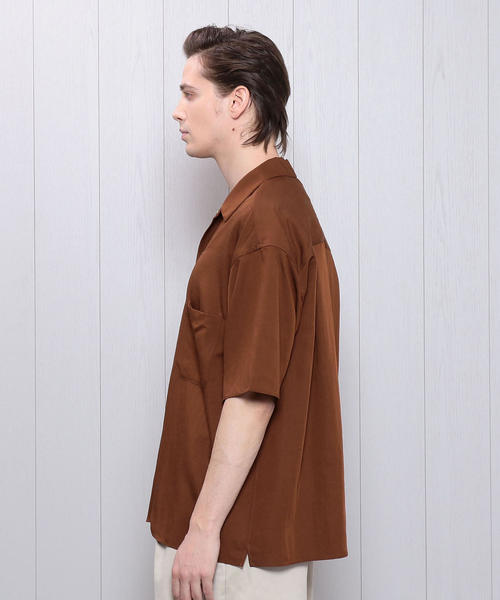 H　BEAUTY&YOUTH UNITED ARROWS（エイチビューティーアンドユースユナイテッドアローズ）の「＜H＞RING SNAP BOX SHORT SLEEVE SHIRT/シャツ ◆（シャツ/ブラウス・メンズ・ブラック/ネイビー/ブラウン・LARGE/SMALL/MEDIUM）」の5枚目の写真