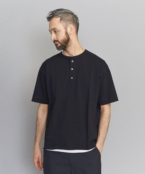 BEAUTY&YOUTH UNITED ARROWS(ビューティーアンドユースユナイテッドアローズ)の「BY クリスピーコットン 樽型 ヘンリーネック Tシャツ(Tシャツ/カットソー・メンズ・ブラウン/ホワイト/ブラック・SMALL/X-LARGE/LARGE/MEDIUM)」の5枚目の写真