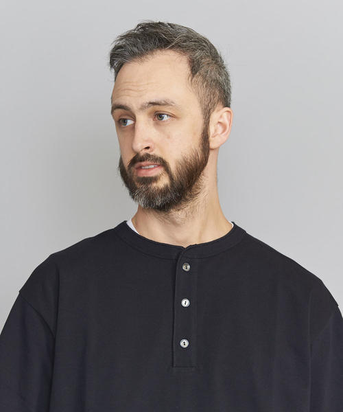 BEAUTY&YOUTH UNITED ARROWS(ビューティーアンドユースユナイテッドアローズ)の「BY クリスピーコットン 樽型 ヘンリーネック Tシャツ(Tシャツ/カットソー・メンズ・ブラウン/ホワイト/ブラック・SMALL/X-LARGE/LARGE/MEDIUM)」の6枚目の写真