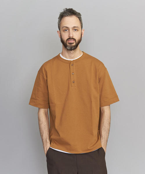 BEAUTY&YOUTH UNITED ARROWS(ビューティーアンドユースユナイテッドアローズ)の「BY クリスピーコットン 樽型 ヘンリーネック Tシャツ(Tシャツ/カットソー・メンズ・ブラウン/ホワイト/ブラック・SMALL/X-LARGE/LARGE/MEDIUM)」の9枚目の写真