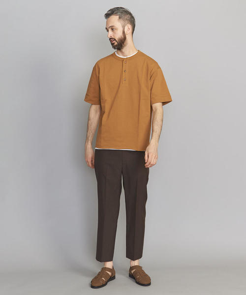 BEAUTY&YOUTH UNITED ARROWS(ビューティーアンドユースユナイテッドアローズ)の「BY クリスピーコットン 樽型 ヘンリーネック Tシャツ(Tシャツ/カットソー・メンズ・ブラウン/ホワイト/ブラック・SMALL/X-LARGE/LARGE/MEDIUM)」の10枚目の写真