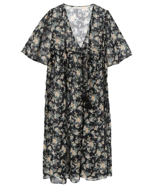 AMERICAN HOLIC（アメリカンホリック）の「5分袖カシュクールガウンワンピース（ワンピース・レディース・その他9/ネイビー/ターコイズブルー/その他1/マルチ/ドット/ブラック系その他/パープル/ブラック/ストライプ/カーキ・FREE）」の3枚目の写真