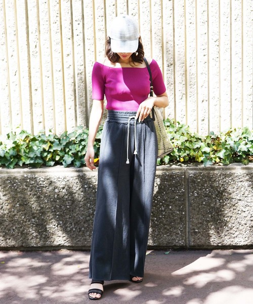 FREE'S MART(フリーズマート)の「ドライタッチカットソーワイドパンツ(その他パンツ・レディース・ブラック/ベージュ/ブラウン・FREE)」の16枚目の写真