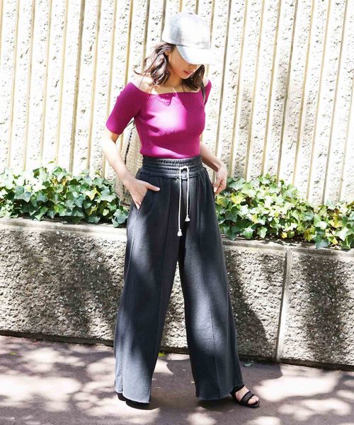 FREE'S MART(フリーズマート)の「ドライタッチカットソーワイドパンツ(その他パンツ・レディース・ブラック/ベージュ/ブラウン・FREE)」の11枚目の写真