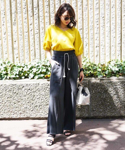 FREE'S MART(フリーズマート)の「ドライタッチカットソーワイドパンツ(その他パンツ・レディース・ブラック/ベージュ/ブラウン・FREE)」の14枚目の写真