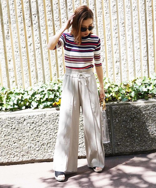 FREE'S MART(フリーズマート)の「ドライタッチカットソーワイドパンツ(その他パンツ・レディース・ブラック/ベージュ/ブラウン・FREE)」の6枚目の写真