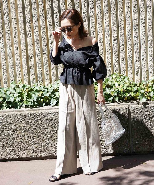 FREE'S MART(フリーズマート)の「ドライタッチカットソーワイドパンツ(その他パンツ・レディース・ブラック/ベージュ/ブラウン・FREE)」の9枚目の写真