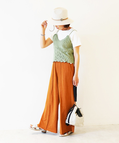 FREE'S MART(フリーズマート)の「ドライタッチカットソーワイドパンツ(その他パンツ・レディース・ブラック/ベージュ/ブラウン・FREE)」の7枚目の写真