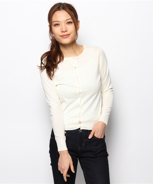 B:MING by BEAMS(ビーミングバイビームス)の「<SPRiNG 5月号掲載>ビーミング by ビームス / プレミアムコットンカーディガン(カーディガン/ボレロ・レディース・ホワイト/シルバー/ブラック/レッド・MEDIUM/SMALL/LARGE)」の2枚目の写真