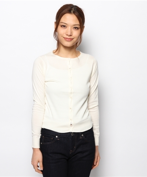 B:MING by BEAMS(ビーミングバイビームス)の「<SPRiNG 5月号掲載>ビーミング by ビームス / プレミアムコットンカーディガン(カーディガン/ボレロ・レディース・ホワイト/シルバー/ブラック/レッド・MEDIUM/SMALL/LARGE)」の5枚目の写真