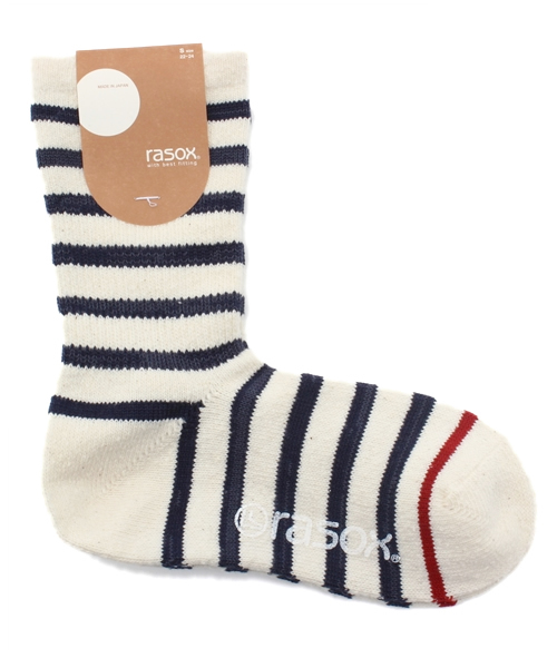 SHIPS for women(シップスフォーウィメン)の「rasox: ボーダー ソックス(ソックス/靴下・レディース・オフホワイト/レッド/ネイビー/アイボリー・SMALL)」の2枚目の写真